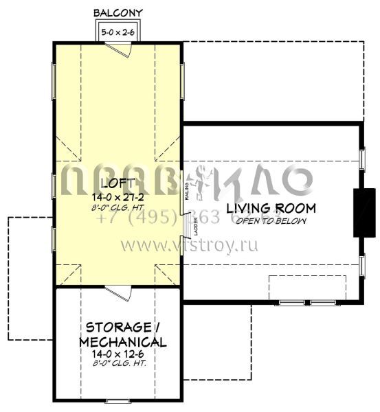 Проект двухэтажного дома без гаража в стиле Ранчо S5-139 (041-00181)