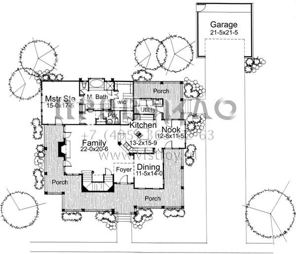 Проект двухэтажного дома с гаражом на две машины в стиле Ранчо S5-274 (9401-00069)