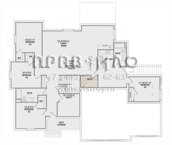 Проект одноэтажного дома с гаражом на три и более машин в современном стиле S5-406 (8768-00046)