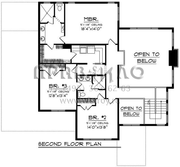 Проект двухэтажного дома с гаражом на три и более машин в стиле Райт S5-273 (1020-00073)