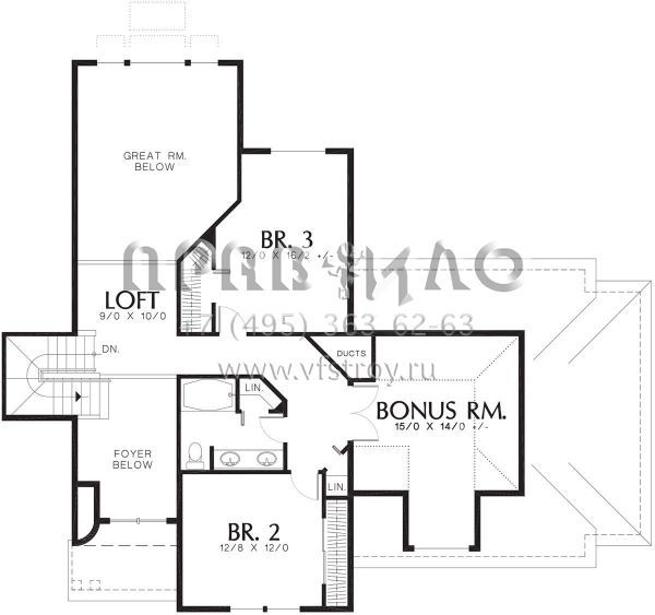 Проект двухэтажного дома с гаражом на две машины в американском стиле S5-234 (2559-00431)