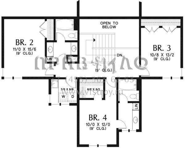 Проект двухэтажного дома с гаражом на две машины в стиле Райт S5-259 (2559-00812)