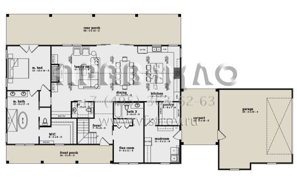 Проект двухэтажного дома с гаражом на две машины в современном стиле S5-235 (7174-00021)