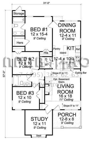 Проект одноэтажного дома с гаражом на две машины в стиле Ранчо S5-132 (4848-00323)