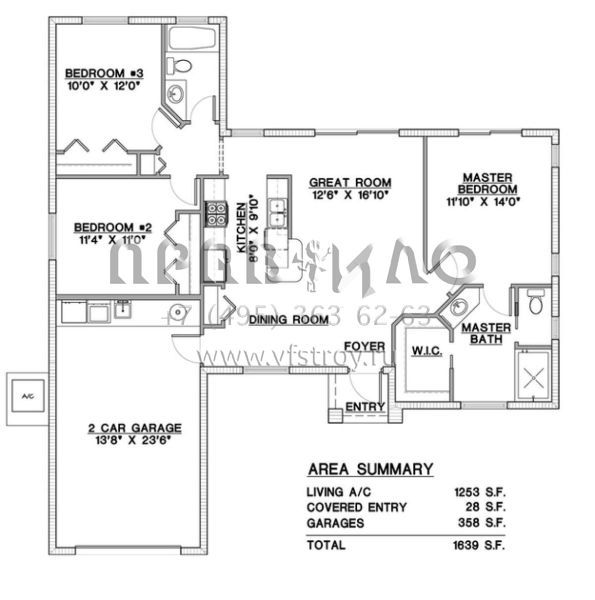 Проект одноэтажного дома с гаражом на одну машину в прибрежном стиле S5-116 (5565-00007)