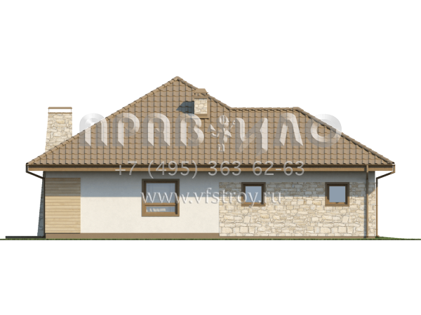 Проект современного бунгало с гаражом на два автомобиля  S3-157-2 (Z19)