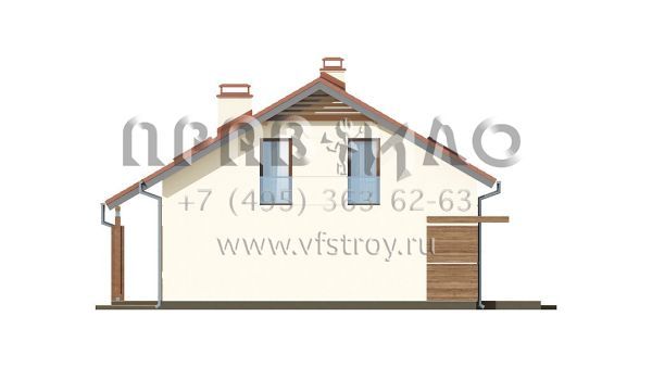 Проект газобетонного дома с жилой мансардой и с террасой s3-191-4 (Z261 v1)