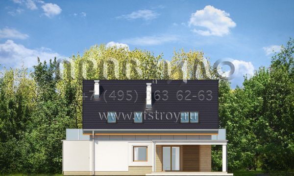 Проект коттеджа с крыльцом - террасой S8-205 (Альбатрос 2)