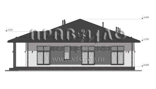 Проект одноэтажного дома с четырьмя спальнями в стиле Райт S-198