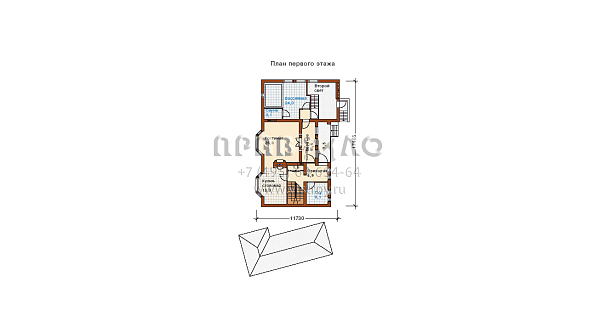 Проект дома с шатровой крышей K-219-1P