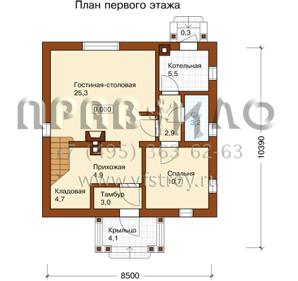Миниатюрный особняк по проекту K-136-1P