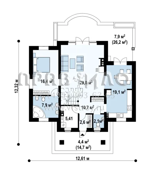 Проект уютного загородного дома S3-185-1 (Z9)