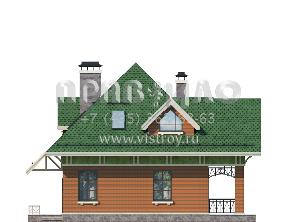 Проект экономичного дома из газобетона с шатровой крышей S7-123 (3-23)