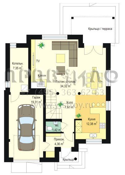 Проект дома с большой гостиной S8-205-2 (Миранда)