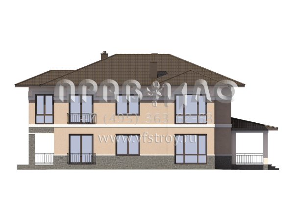Проект двухэтажного загородного дома из газобетона S7-247 (3-17с)