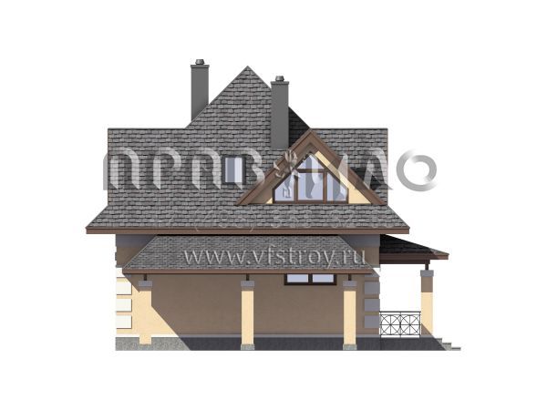 Экономичный загородный дом с навесом для автомобиля S7-116 (3-13c)