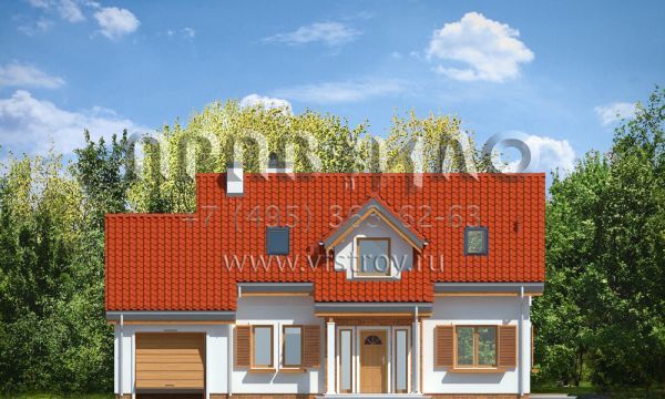 Проект керамоблочного дома с угловой террасой S8-216-3 (Счастливчик)