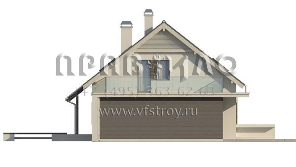 Проект строительства квадратного частного дома с пристроенным гаражом  S3-180-1 (Z231)