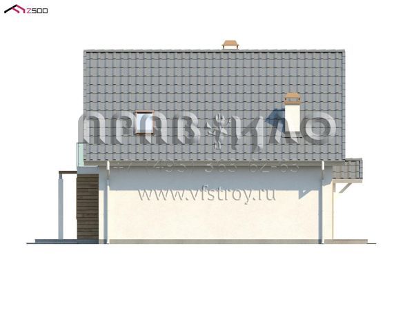 Проект каркасного пятикомнатного мансардного дома с эркером K3-125 (Z99 dk)