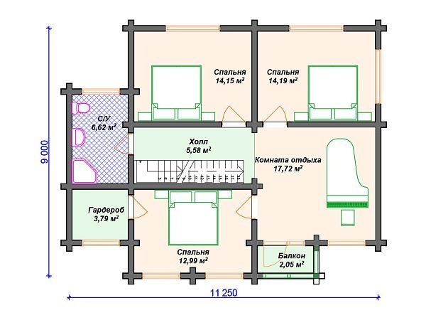 Проект комбинированного дома с мансардой S4-165 (А-033)