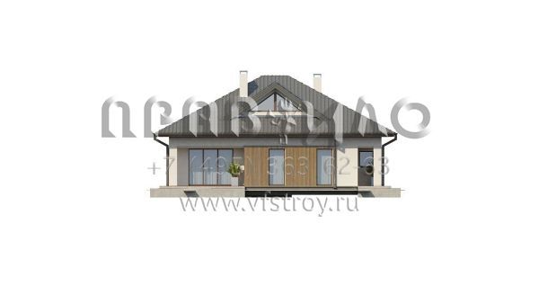 Проект одноэтажного частного дома с четырехскатной кровлей  S3-111-3 (Z230)