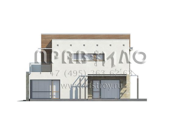 Проект современного загородного дома с встроенным гаражом S3-295 (Zx15)