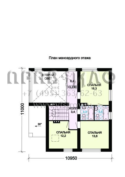 Современный загородный дом из газобетона S7-143 (3-40)