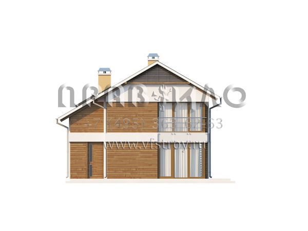 Проект компактного современного дома с двускатной крышей  S3-122 (Z155)