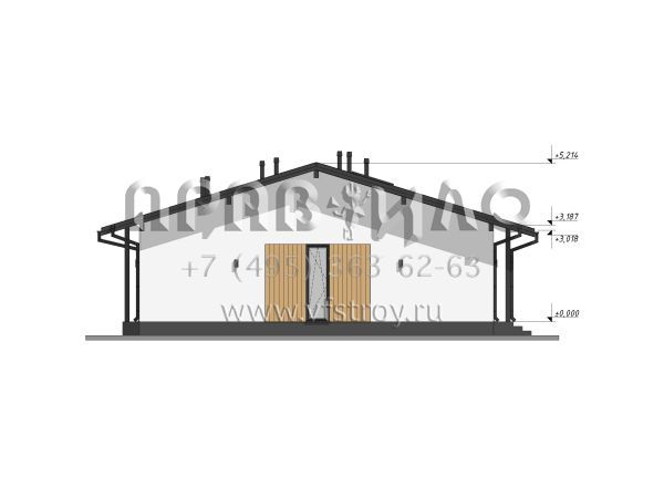 Проект одноэтажного вытянутого по длине дома S-232