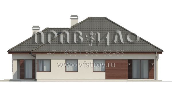 Проект частного одноэтажного дома с камином в классическом стиле  S3-156-1 (Z195)