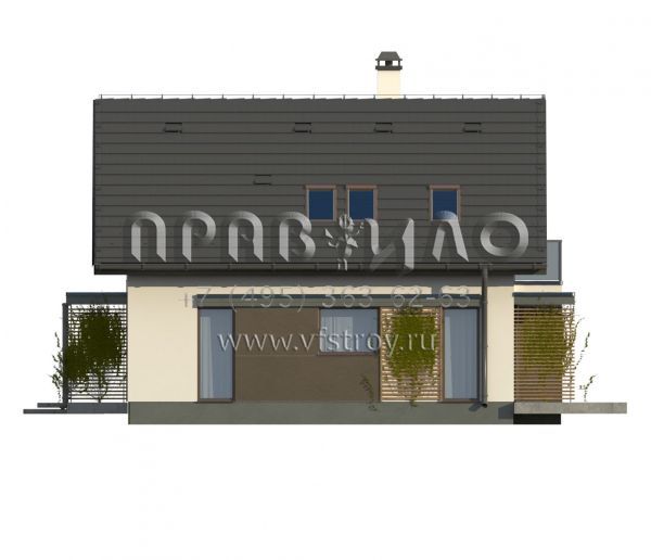 Проект двухэтажного прямоугольного коттеджа  S3-119-1 (Z302)