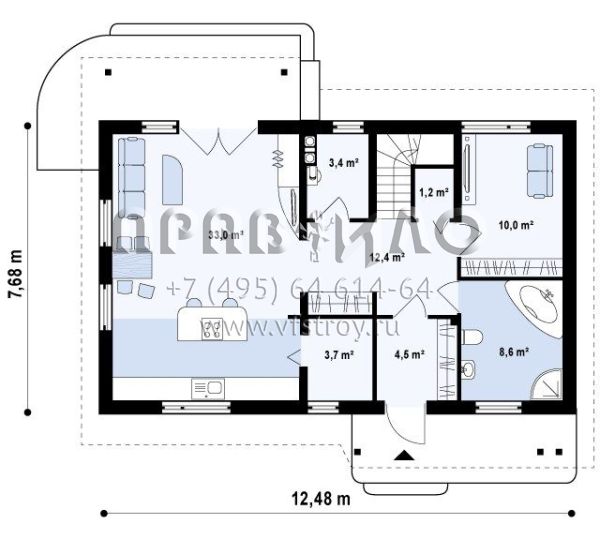 Проект двухэтажного функционального дома S3-154 (Z111)