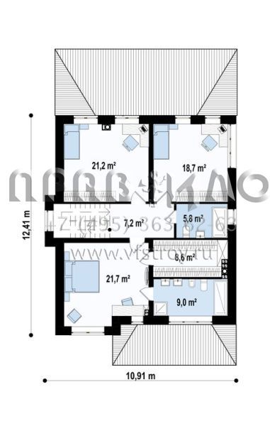 Проект двухэтажного дома с измененной планировкой S3-194 (Zz2 L BG v1)