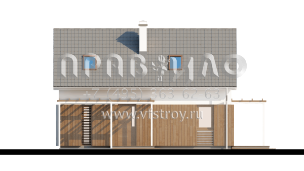 Проект частного дома с навесом для авто  S3-118 (Z213)