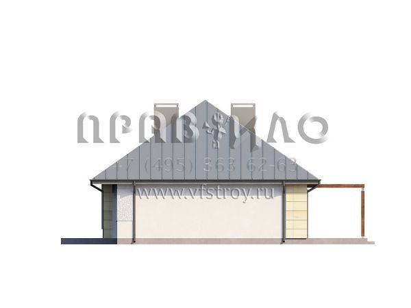 Проект добротного одноэтажного дома с каминной гостиной и тремя спальнями S3-124-2 (Z140 v1)