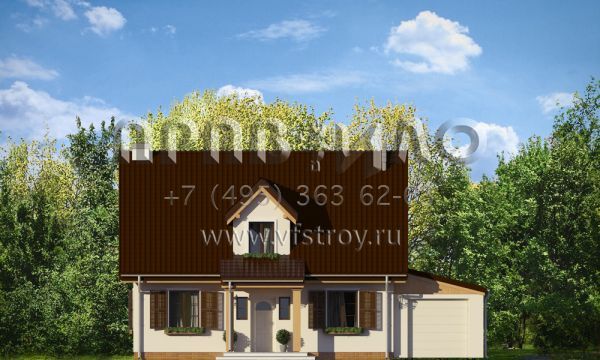 Проект дома с пристроенным гаражом S8-157-2 (Сказочный 3)