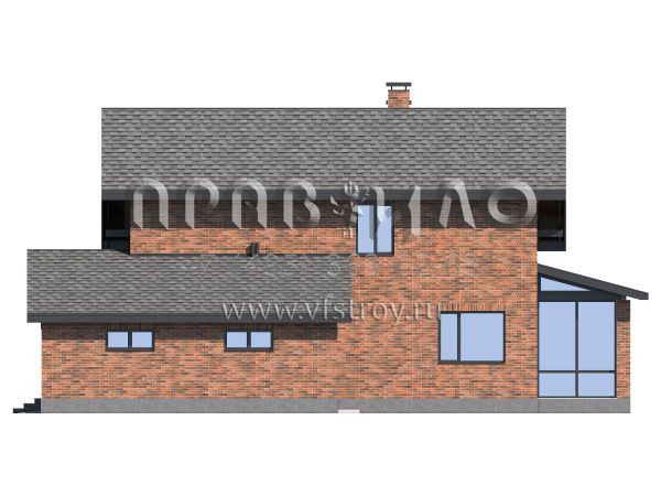 Проект дома из газобетона с кирпичной облицовкой S7-192 (3-37b.1)