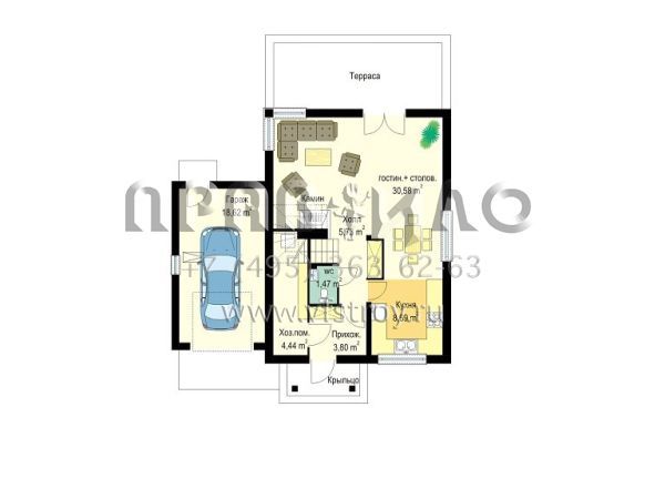 Проект мансардного частного дома S8-137-2 (Первый Дом 3)
