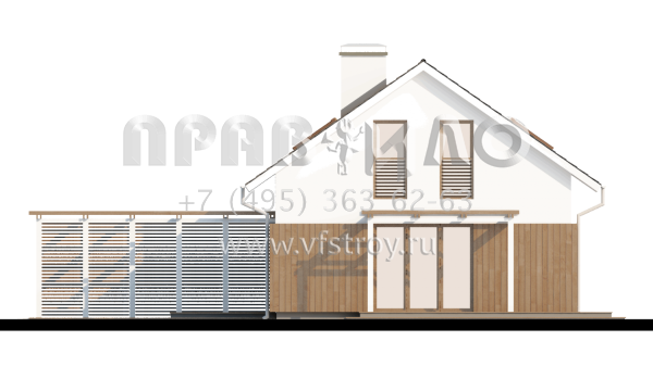 Проект частного дома с навесом для авто  S3-118 (Z213)