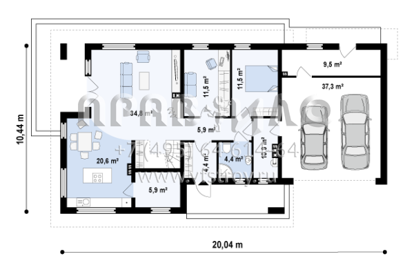 Проект классического комфортабельного дома с гаражом на два автомобиля S3-261 (Z161)