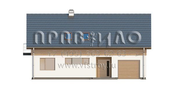 Проект дома с деревянной отделкой мансардного этажа  S3-205 (Z130)