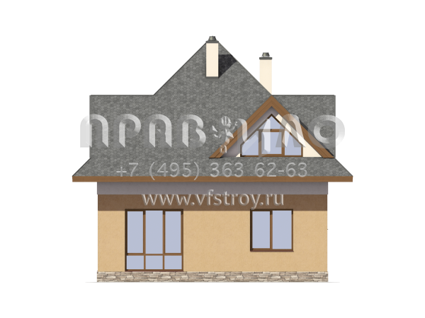 Проект экономичного загородного дома с шатровой крышей S7-125 (3-27а)