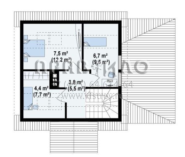 Проект небольшого загородного дома S3-74 (Z57)