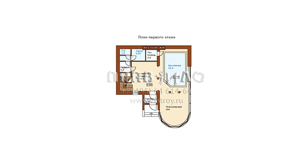 Дом из камня по проекту H-126-1K