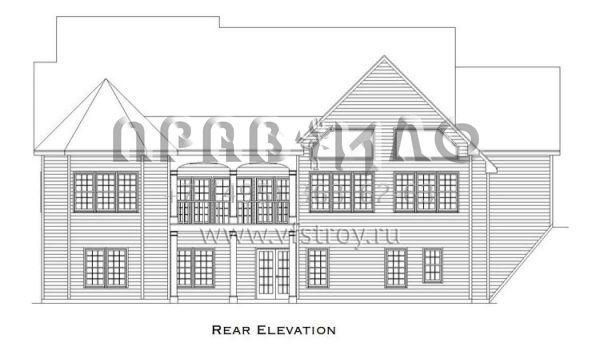 Проект одноэтажного дома на склоне с цокольным этажом и гаражом на три машины  S5-358 (957-00015)