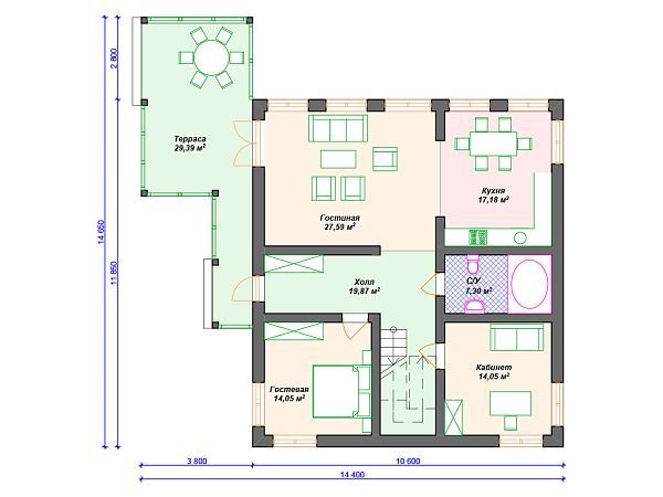 Проект комбинированного дома S4-235 (А-024)