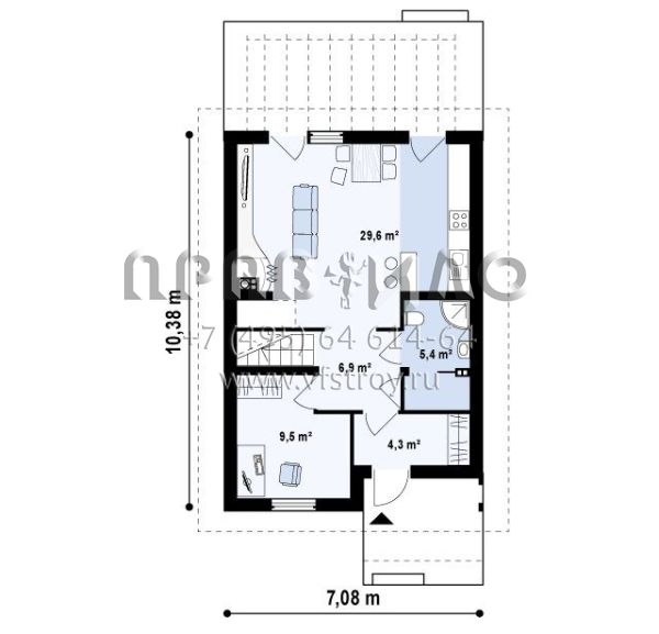 Проект экономичного дома для небольшого участка S3-110-2 (Z38)