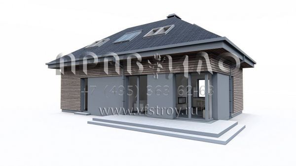 Проект одноэтажного дома с мансардой, гаражом и камином S3-154-7 (z491)