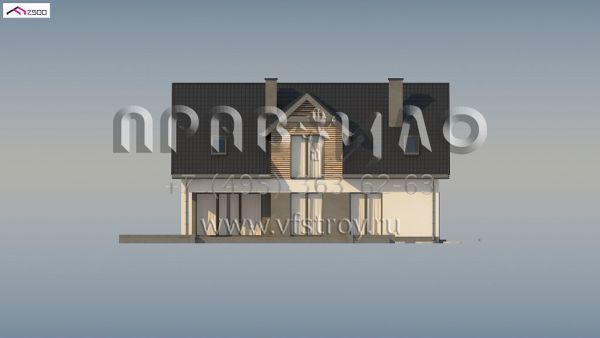 Проект мансардного дома с оригинальной архитектурой S3-251 (Z359)