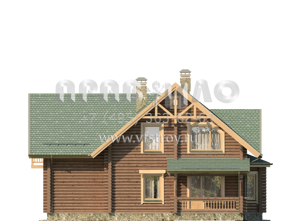Проект деревянного дома с дополнительными жилыми помещениями S7-191 (1-24)